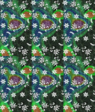 Manzaralı çiçek deseni. Sevgililer günü ve tebrik kartı konsepti için şık bir davetiye. Çiçek kompozisyonu, el boyası, hassas şablon. Üst manzara, yumuşak yeşil renk biçimi.