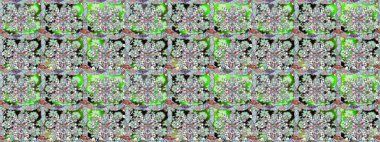 Raster illüstrasyonunda kusursuz çiçek deseni. Tarafsız renklerde çiçekler.