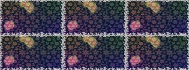 Renkli Bahar Temalı Kusursuz Arkaplan. Gri renkli çiçekler. Düz Çiçek Elementleri Tasarımı. Çiçekle kusursuz desen.