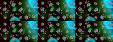 Raster Noel soyut renkli arka plan ve tatlı kar tanesi. Kış soyut geçmişi. Raster illüstrasyonu. Kar taneli Noel arkaplanı.