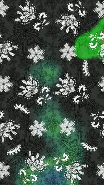 Çiçekli yumuşak bir eskiz şekli. Raster çiçekleri klasik tarzda çizilmiş. Gri renklerde bahar çiçekleri. Raster illüstrasyonu.