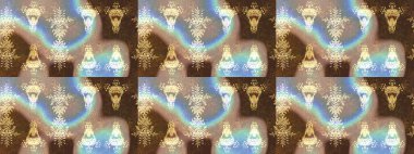 Raster illüstrasyonu. Kahverengi, bej ve nötr renklerde çiçekler. Küçük çiçekte sevimli çiçek deseni var..