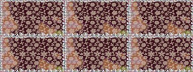 Suluboya kusursuz desen. Çiçek izi. Suluboya tarzında kahverengi renkte çiçekler.