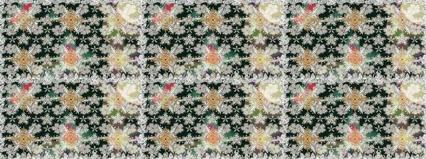 Kızılderili desenli desenli desenli şal deseni. Etnik Mandala süsü. Raster Henna dövme stili. Tekstil, tebrik kartı, boyama kitabı, telefon kılıfı baskısı için kullanılabilir.