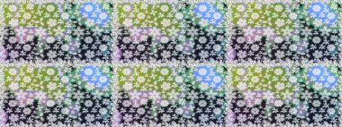 Düz Çiçek Elementleri Tasarım Raster illüstrasyonu. Gri renkli çiçekler. Renkli Bahar Temalı, pürüzsüz bir arka plan. Çiçekli, suluboya desenli kusursuz çiçek deseni.