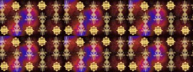 Raster illüstrasyonu. Bokeh kahverengisi, kırmızısı, siyahı ve kar taneleri olan dekoratif Noel arkaplanı.