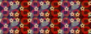 Kırmızı, kahverengi ve gri kar tanelerinden izole edilmiş. Güzel bir kış süsü. Kar taneleri koleksiyonu. Raster illüstrasyonu.