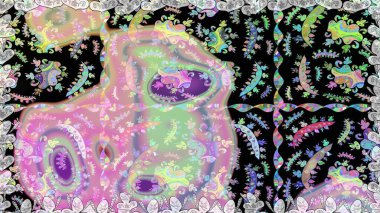 Raster Şirin kumaş deseni. Renkli Bahar Temalı Kusursuz Arkaplan. Düz Çiçek Elementleri Tasarımı. Kusursuz bağbozumu.