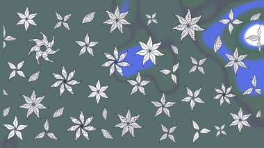 Küçük çiçekli şirin bir desen. Çiçek ve yapraklı çiçek deseni. Raster illüstrasyonu.