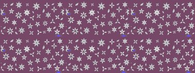 Renkli desenli, gri çiçekli ve dekoratif elementli kusursuz desen. Raster illüstrasyonu. Eski usul. Kumaş, tekstil, duvar kağıdı baskısı için. Kusursuz arkaplan.