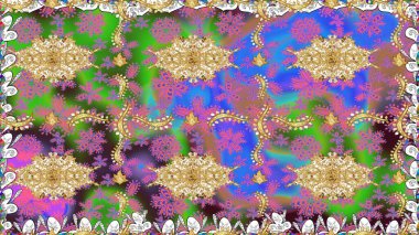 Tomurcukları çiçek olan sevimli bir çiçek deseni. Eskiz geçmişi. Kumaş, tekstil, duvar kağıdı baskısı için. Raster illüstrasyonu. Raster. Antika retro tarzı.