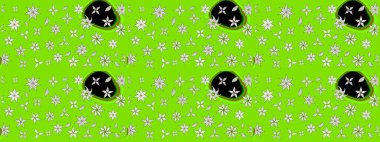 Klasik taslak çizimi. Raster Yumuşak kumaş deseni. Çiçek yeşili eskiz deseni. Raster çiçek izi..