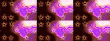 Siyah, kahverengi ve menekşe renkli kar taneleri. Renkli arka planda izole tatlı kar taneleri. Raster illüstrasyonu.