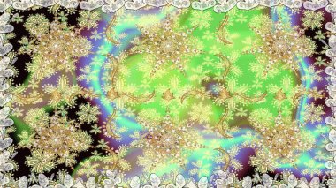 Doğu tarzı arabesk. Raster illüstrasyonu. Kusursuz altın desenli bukleler. Altın elementli nötr renkler. Raster altın desen.