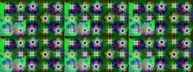 Kar taneli yeşil, mavi ve gri renkler. Renkli arka planda izole tatlı kar taneleri. Raster illüstrasyonu.