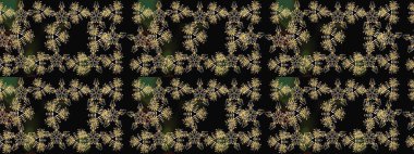 Kar tanelerinin soyut arkaplanlı Noel şablonu. Siyah, gri ve kahverengi kar taneleri. Raster illüstrasyonu. Noel ve Yeni Yıl moda baskıları için tatil tasarımı.