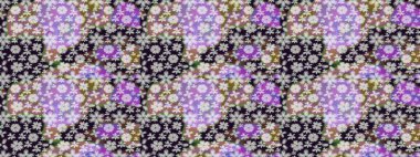 Eski usul küçük çiçekli şirin bir eskiz deseni. Kumaş, duvar kağıdı ve kağıt üzerine baskı yapmak için gelişen arka plan. Raster illüstrasyonu. Moda arka planında parlak buketler.