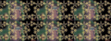 Raster illüstrasyonu. Siyah renkli çiçekler. Tropikal çizim çiçek deseni.