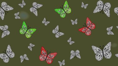 Çizim, karalama, karalama. Kelebekli çizim şekli. Sonsuz. Erkekler, kızlar, elbiseler, duvar kağıtları için soyut çizim kalıbı. Raster illüstrasyonu.