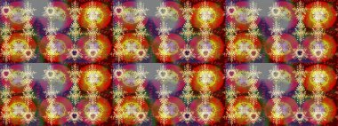 Kahverengi, kırmızı ve sarı renklerde. Taslak dekoratif arka plan, çiçek mandala. Raster illüstrasyonu. Çiçek..