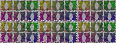 Raster Yumuşak kumaş deseni. Raster çiçek izi. Çiçek yeşili, pürüzsüz desen. Klasik taslak çizimi.