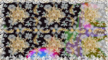 Gri renklerde altın tekrarlayan elementlerle soyut arkaplan. Kusursuz oryantal klasik altın desen.