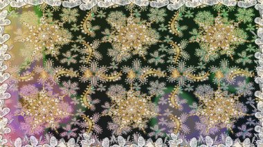 Kusursuz altın desen. Gri renkli ve altın elementli altın desenli. Raster doğulu süsü.