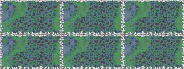 Moda Kumaşı Tasarımı. Soyut, pürüzsüz bir arkaplan. Mavi ve yeşil renkler üzerine illüstrasyon. Raster. Kelebek deseni.