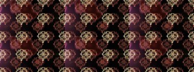 Paisleys zarif çiçek desenli arkaplan duvar kâğıdı çizimi. Klasik stil, güzel, modern, üç boyutlu sanat eseri, altın, kahverengi ve mor desenli çiçek yaprakları, süsler..