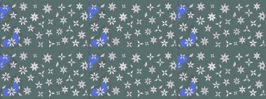 Tarafsız renklerde yaz çiçekleri. Raster deseni. Raster illüstrasyonu. Küçük çiçekte sevimli çiçek deseni var..