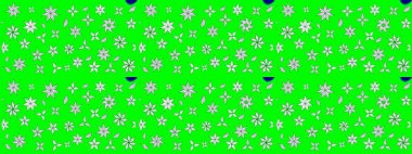 Çocuksu tasarım. Elle çizilmiş çiçek desenli Raster çizimi. Yeşil arka planda. Tekstil, kumaş, ambalaj, hatıra defteri için güzel çiçek arkaplanı..