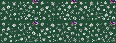 Düz Çiçek Elementleri Tasarımı. Renkli Bahar Teması eskiz kalıbı. Güzel kumaş deseni. Raster illüstrasyonunda çiçek deseni çizimi.