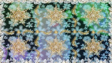 Raster altın desen. Kusursuz altın desenli bukleler. Doğu tarzı arabesk. Altın elementli nötr renkler. Raster illüstrasyonu.