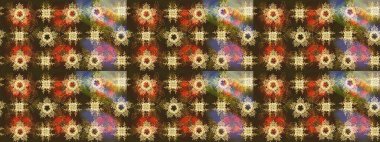 Kahverengi renkli çiçekler. Renkli Bahar Teması eskiz kalıbı. Düz Çiçek Elementleri Tasarımı. Sevimli çiçek raster deseni.