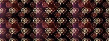 Paisleys zarif çiçek desenli arkaplan duvar kâğıdı çizimi. Klasik stil, güzel, modern, üç boyutlu sanat eseri, altın, kahverengi ve mor desenli çiçek yaprakları, süsler..