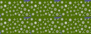 Güzel karalamalı çiçek desenli çizim. Küçük çiçekteki sevimli çiçek deseni. Güzel kumaş deseni. Raster illüstrasyonu.