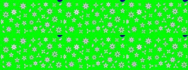 Çocuksu tasarım. Elle çizilmiş çiçek desenli Raster çizimi. Yeşil arka planda. Tekstil, kumaş, ambalaj, hatıra defteri için güzel çiçek arkaplanı..