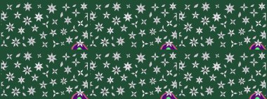 Tekstil, kumaş, kapaklar, duvar kağıtları, baskı, naylon, koleksiyon defteri, örgü, dekupaj için güzel bir eskiz. Küçük yeşil çiçeklerle oldukça kaliteli besin torbası deseni.