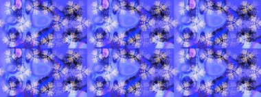 Raster illüstrasyonu. Bokeh menekşe, mavi ve nötr ve kar taneleriyle dekoratif Noel arkaplanı.