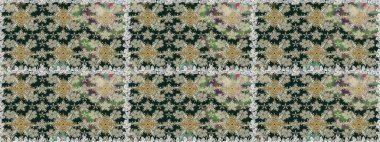 Çiçekler. Soyut etnik raster kusursuz desen. Vadinin gri renkli çiçekleri.