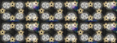 Kar tanelerinin soyut arkaplanlı Noel şablonu. Gri, nötr ve kahverengi kar taneleri. Raster illüstrasyonu. Noel ve Yeni Yıl moda baskıları için tatil tasarımı.