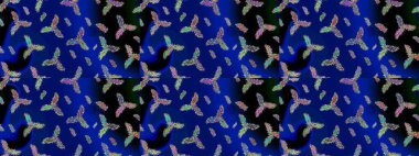 Mavi, siyah ve yeşil renkler üzerine şirin soyut kar tanesi raster tasarımı. Yeni yıl kar tanesi. Düz kar karalama ikonları, kar taneleri silueti Noel afişi için, kartlar.