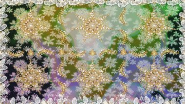 Raster Golden Mehndi kusursuz desen. Kına dövmeli süs çiçekleri, altın çıkartmalar, mehndi ve yoga tasarımı, kartlar ve parmak izleri. Tarafsız renklerde desen.