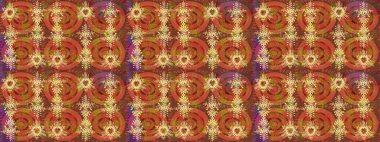 Raster illüstrasyonu. Kahverengi, turuncu ve pembe renkli kar taneleri. Yılbaşı Biçimi.