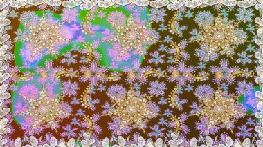 Oriental raster klasik kahverengi ve altın desenli. Raster illüstrasyonu. Kusursuz soyut arkaplan.