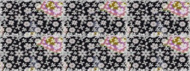 Çizgisiz desen. Raster Moda kumaş deseni. Şirin çiçekler..