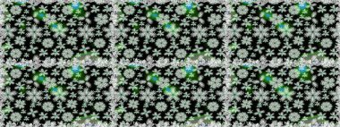 Küçük çiçekte güzel bir desen. Siyah çiçekli bahar çiçekleri. Moda baskıları için zarif bir şablon. Küçük renkli çiçekler. Motley illüstrasyonu.