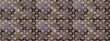 Vadinin çiçekleri kahverengi renklerde. Raster dikişsiz çiçek deseni.