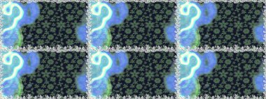 Raster Henna tarzı. Etnik Mandala havlusu. Sınır Kızılderili çiçekli paisley patten. Kusursuz süs izi. Tebrik kartı arkaplanı, boyama kitabı, arkaplan, tekstil için kullanılabilir.