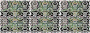 Gri üzerine gri. 1950-1960 motifleri. Çiçekli ipek eşarp. Retro tekstil tasarım koleksiyonu. El çizimi çiçek elementleriyle soyut, dikişsiz raster deseni..